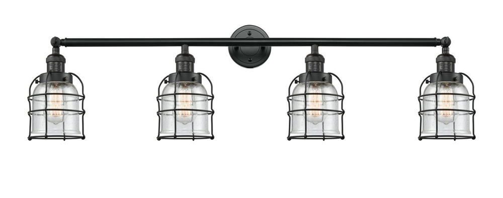 Bell Cage - 4 Light - 42 inch - Matte Black - Bath Vanity Light