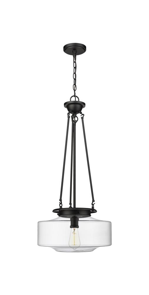 Bridgeton - 1 Light - 16 inch - Matte Black - Chain Hung - Pendant