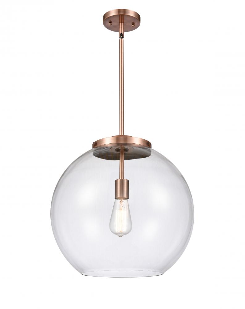 Athens - 1 Light - 16 inch - Antique Copper - Cord hung - Pendant