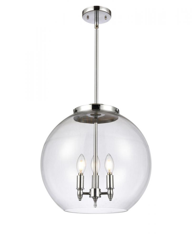 Athens - 3 Light - 16 inch - Polished Chrome - Cord hung - Pendant