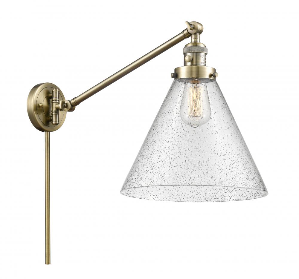 Cone - 1 Light - 12 inch - Antique Brass - Swing Arm