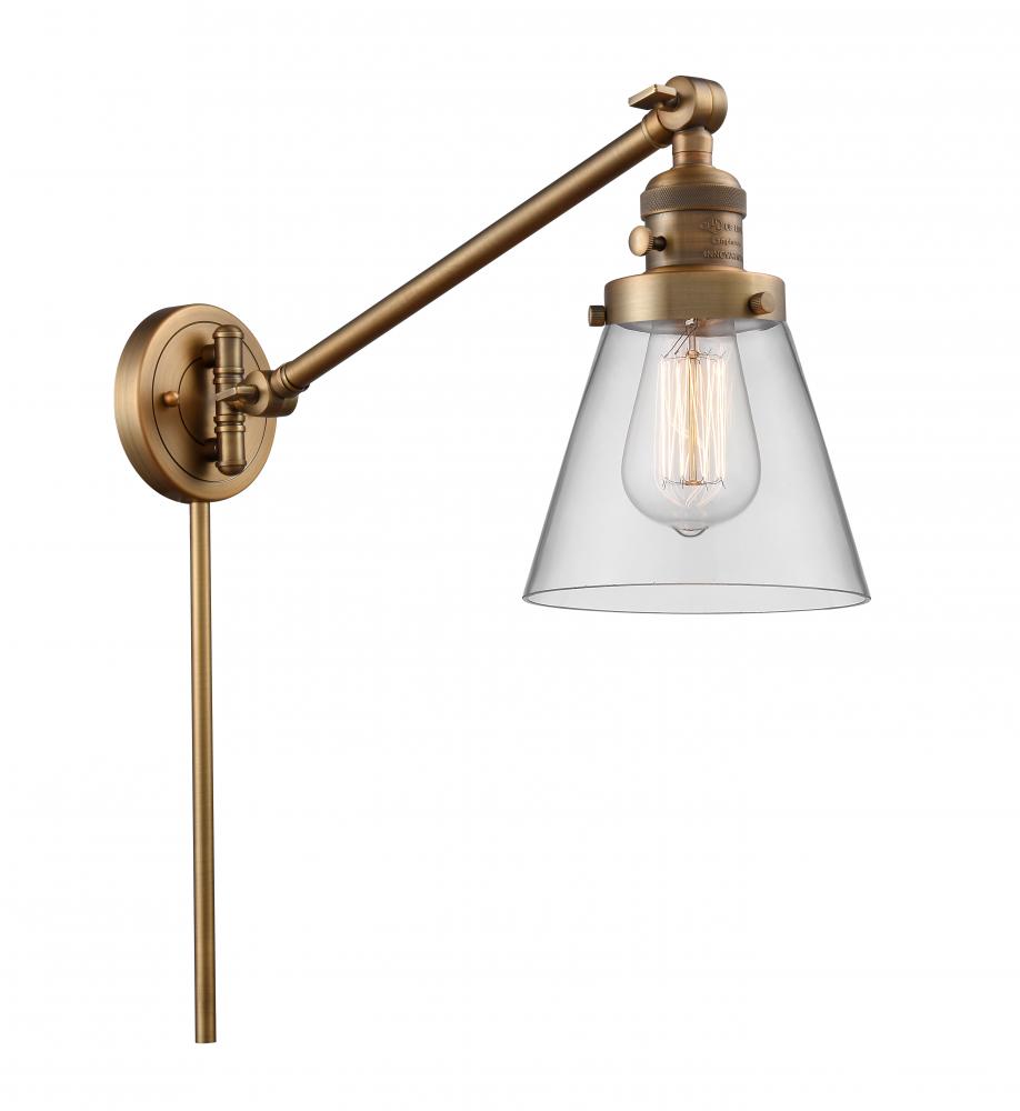 Cone - 1 Light - 8 inch - Brushed Brass - Swing Arm