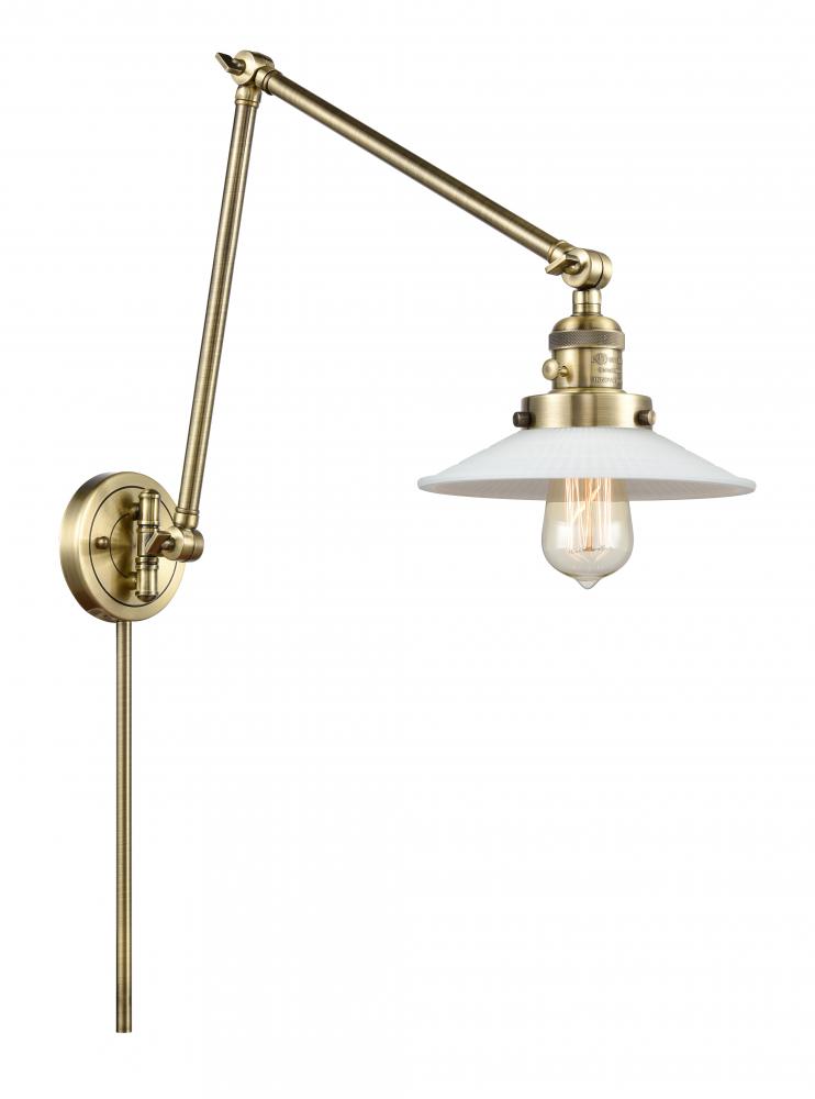 Halophane - 1 Light - 9 inch - Antique Brass - Swing Arm