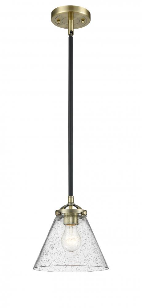 Cone - 1 Light - 8 inch - Black Antique Brass - Cord hung - Mini Pendant