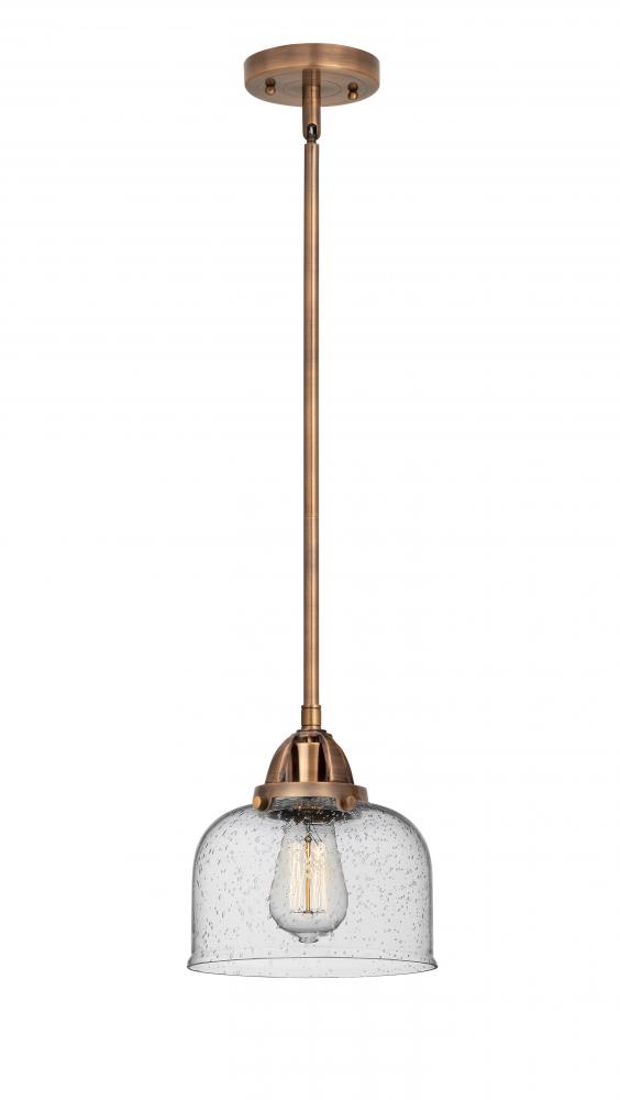 Bell - 1 Light - 8 inch - Antique Copper - Cord hung - Mini Pendant