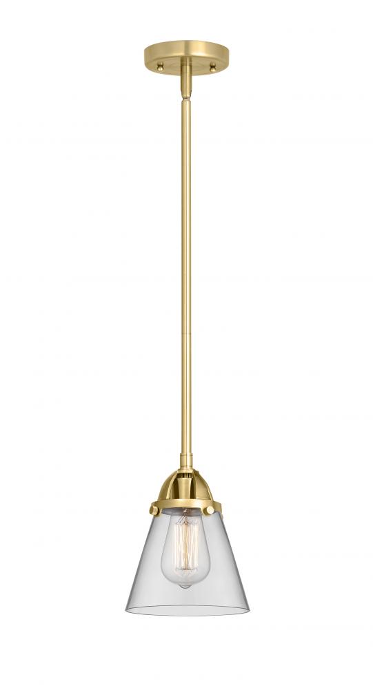 Cone - 1 Light - 6 inch - Satin Gold - Cord hung - Mini Pendant