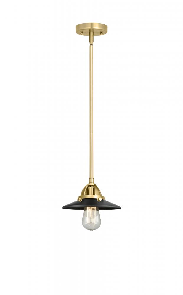 Railroad - 1 Light - 8 inch - Satin Gold - Cord hung - Mini Pendant