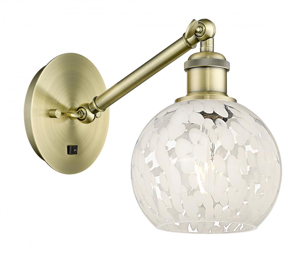 White Mouchette - 1 Light - 6 inch - Antique Brass - Sconce