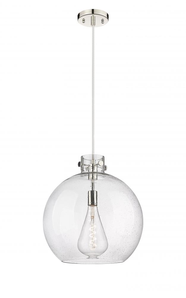 Newton Sphere - 1 Light - 16 inch - Polished Nickel - Cord hung - Pendant