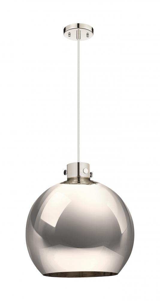 Newton Sphere - 1 Light - 18 inch - Polished Nickel - Cord hung - Pendant