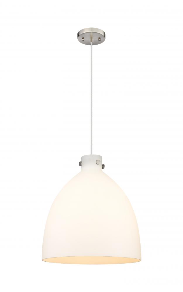 Newton Bell - 1 Light - 18 inch - Satin Nickel - Cord hung - Pendant