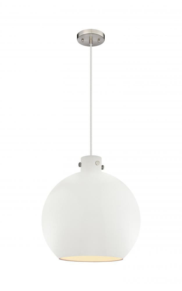 Newton Sphere - 1 Light - 18 inch - Satin Nickel - Cord hung - Pendant