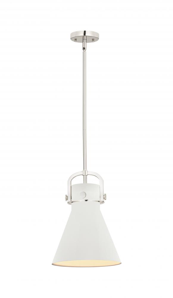 Newton Cone - 1 Light - 10 inch - Polished Nickel - Mini Pendant