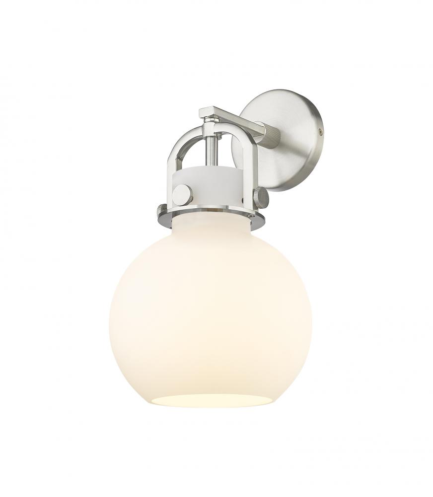 Newton Sphere - 1 Light - 8 inch - Brushed Satin Nickel - Sconce