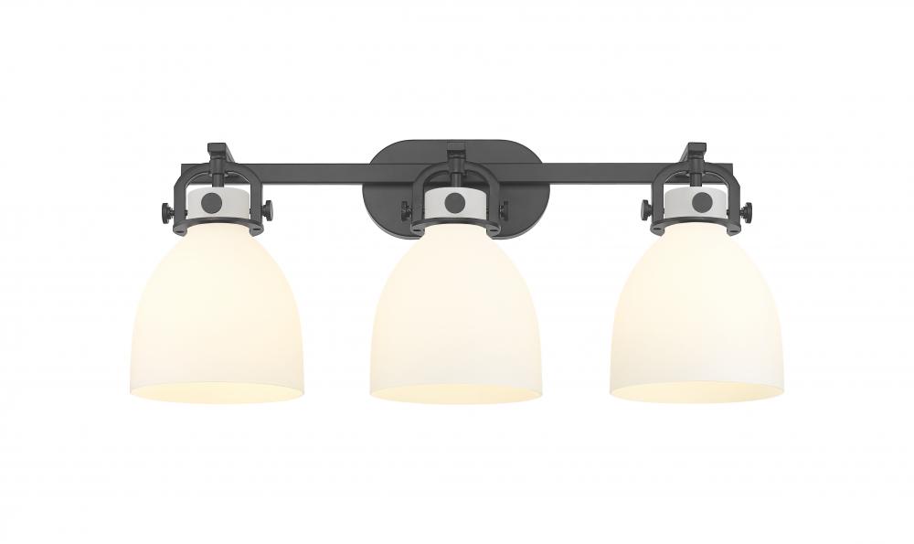 Newton Bell - 3 Light - 27 inch - Matte Black - Bath Vanity Light