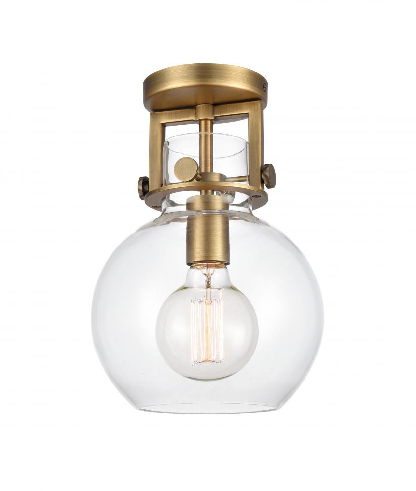 Newton Sphere - 1 Light - 8 inch - Brushed Brass - Flush Mount