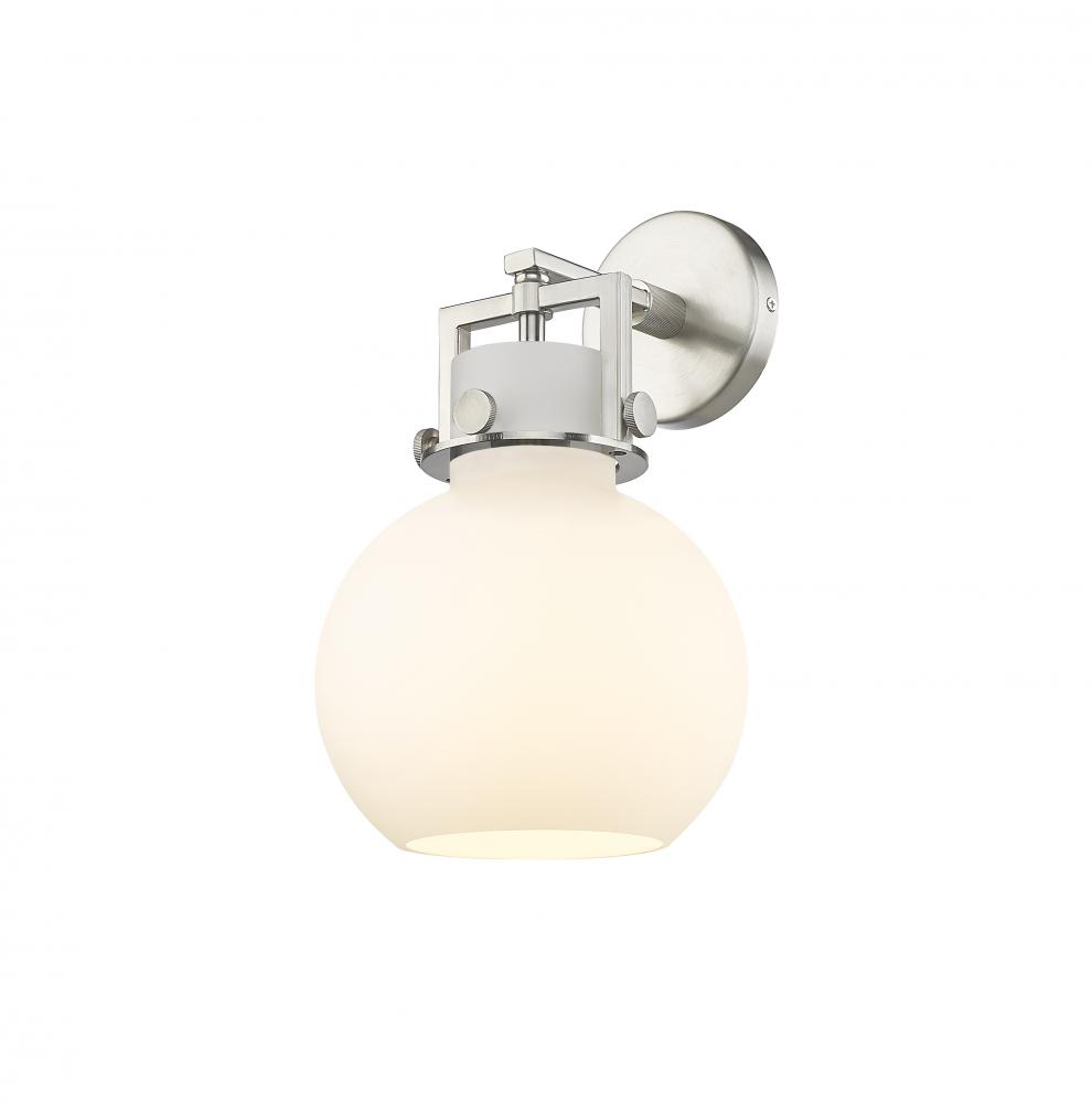 Newton Sphere - 1 Light - 8 inch - Satin Nickel - Sconce