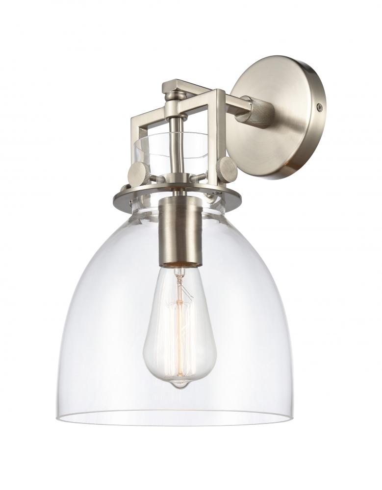 Newton Bell - 1 Light - 8 inch - Satin Nickel - Sconce