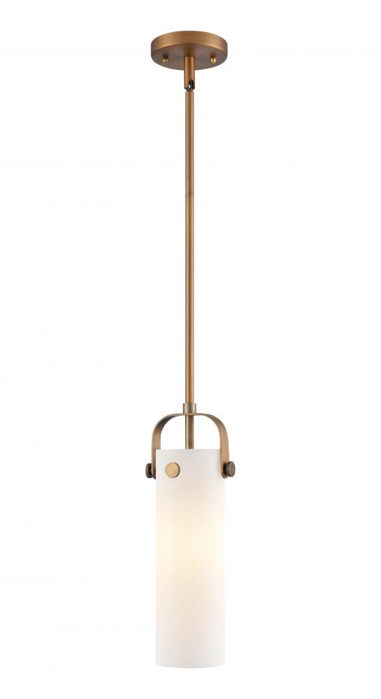 Pilaster II Cylinder - 1 Light - 12 inch Long Glass - Brushed Brass - Pendant