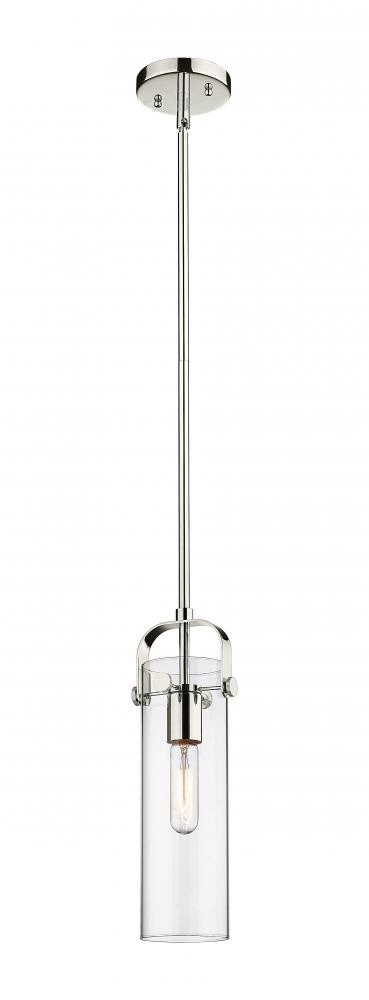 Pilaster II Cylinder - 1 Light - 12 inch Long Glass - Polished Nickel - Pendant