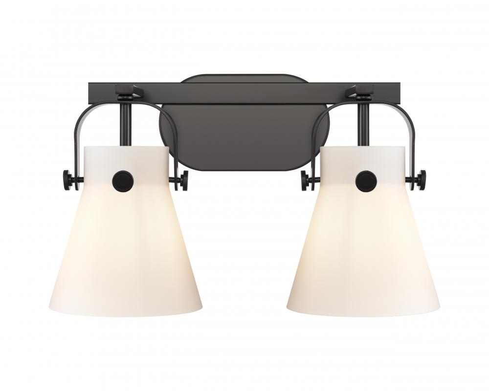 Pilaster II Cone - 2 Light - 17 inch - Matte Black - Bath Vanity Light