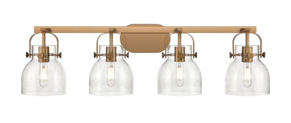 Pilaster II Bell - 4 Light - 37 inch - Brushed Brass - Bath Vanity Light