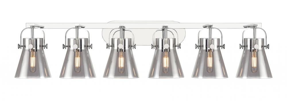 Pilaster II Cone - 6 Light - 46 inch - Polished Chrome - Bath Vanity Light