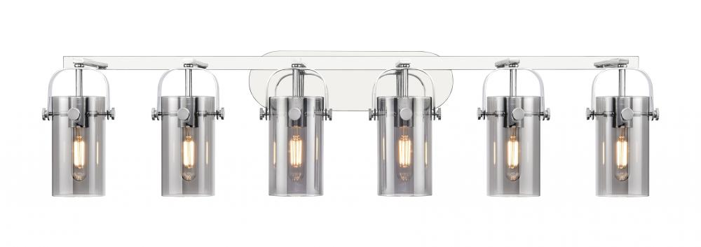 Pilaster II Cylinder - 6 Light - 44 inch - Polished Chrome - Bath Vanity Light