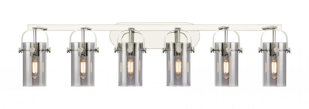 Pilaster II Cylinder - 6 Light - 44 inch - Polished Nickel - Bath Vanity Light