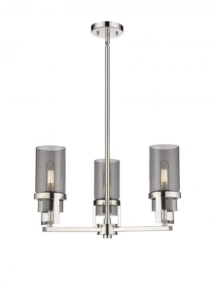 Utopia - 3 Light - 22 inch - Polished Nickel - Pendant