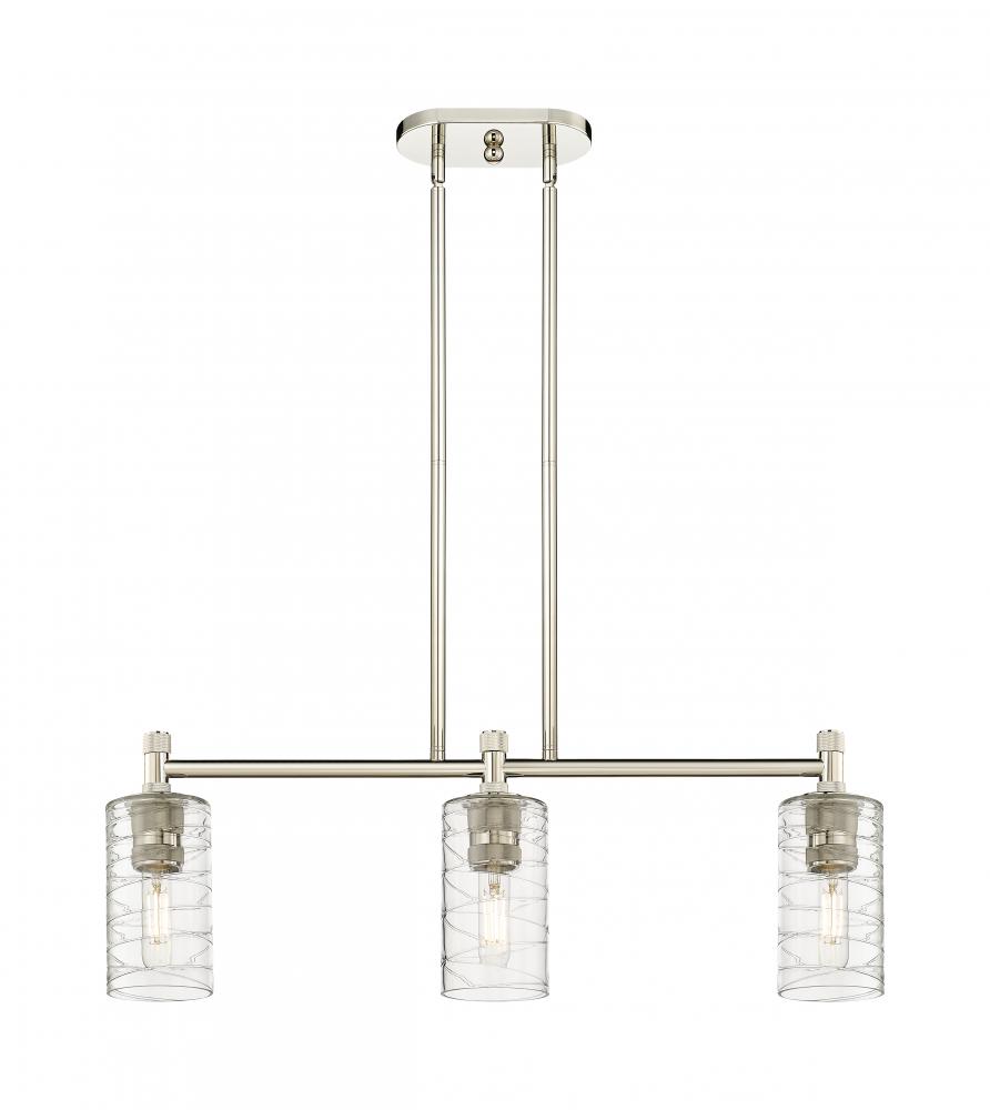 Crown Point - 3 Light - 31 inch - Polished Nickel - Island Light