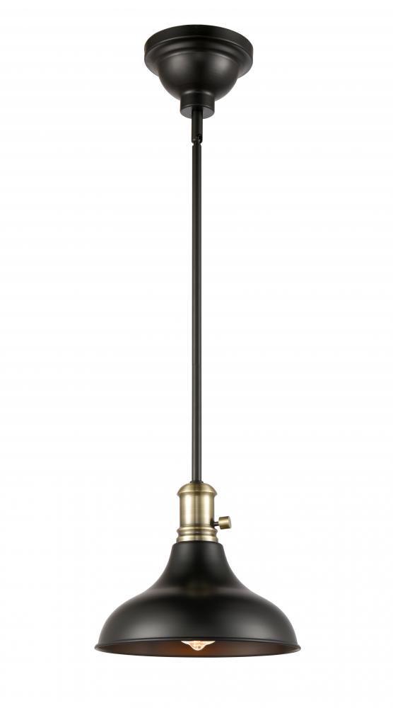 Metro - 1 Light - 10 inch - Black Antique Brass - Cord hung - Pendant