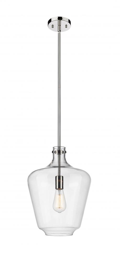 Norwalk - 1 Light - 12 inch - Polished Nickel - Stem hung - Mini Pendant