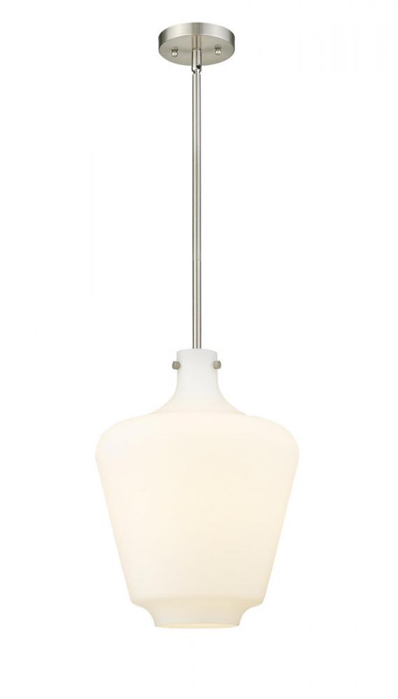 Norwalk - 1 Light - 12 inch - Brushed Satin Nickel - Stem hung - Mini Pendant