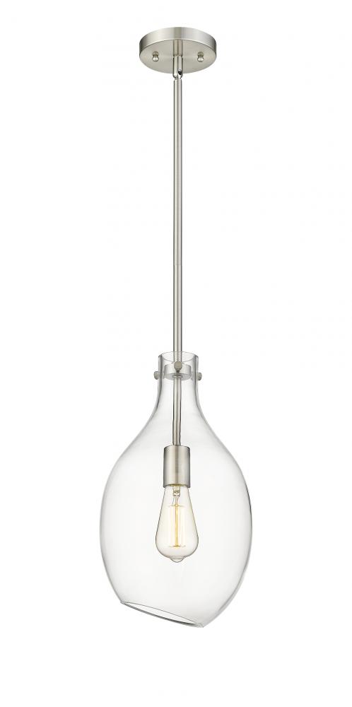 Norwalk - 1 Light - 9 inch - Brushed Satin Nickel - Stem hung - Mini Pendant