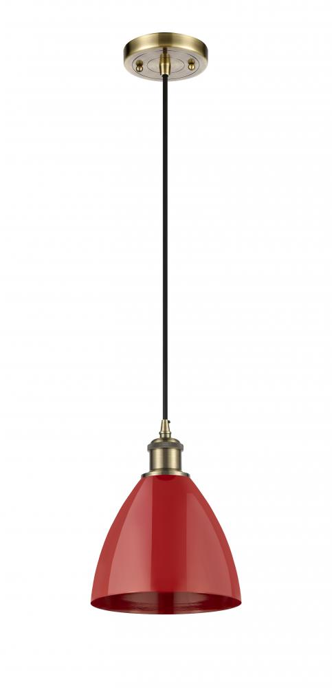 Plymouth - 1 Light - 8 inch - Antique Brass - Cord hung - Mini Pendant