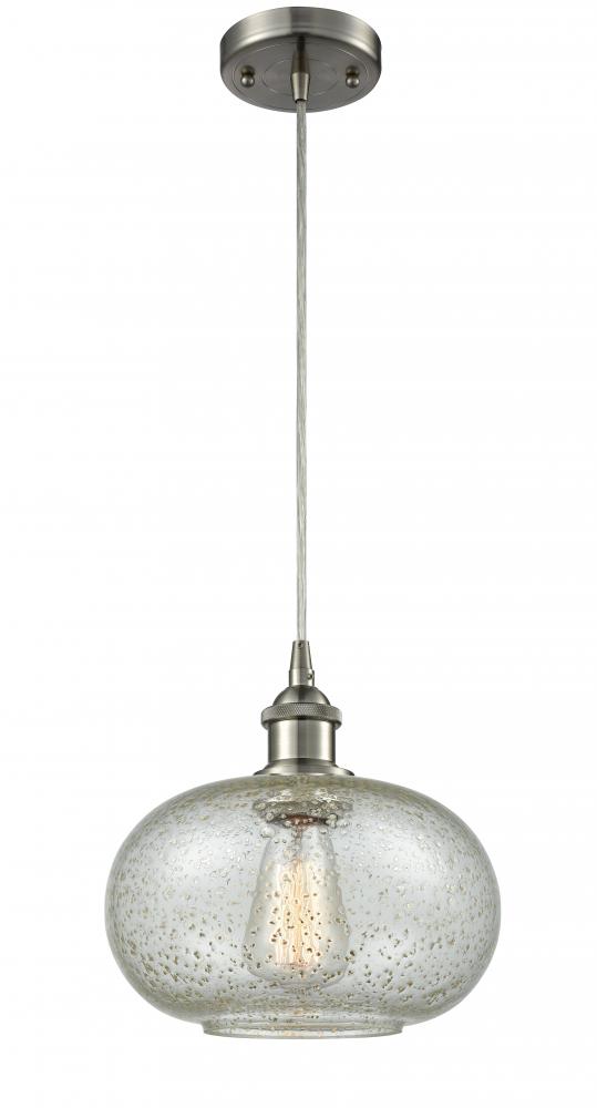 Gorham - 1 Light - 10 inch - Brushed Satin Nickel - Cord hung - Mini Pendant