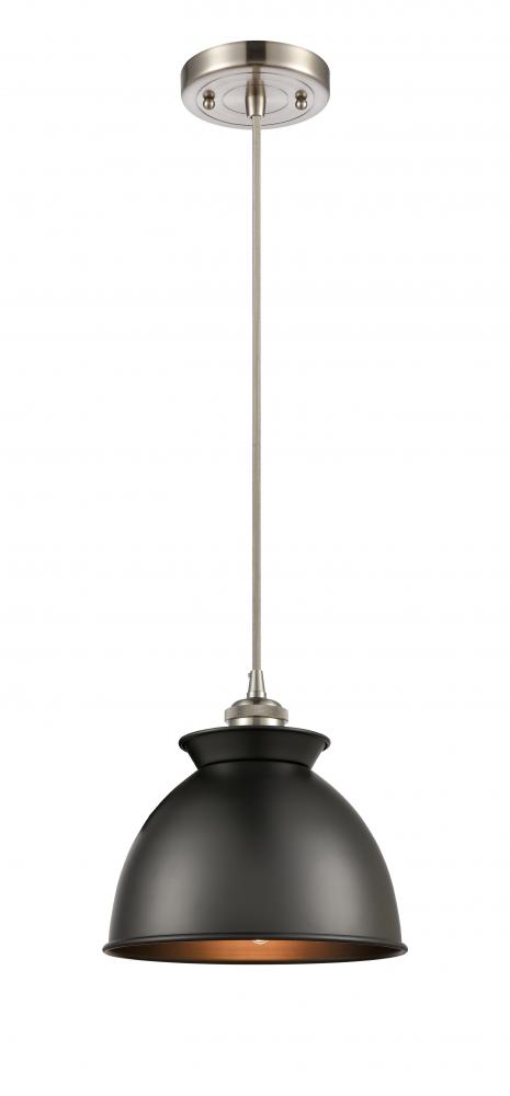 Adirondack - 1 Light - 8 inch - Brushed Satin Nickel - Cord hung - Mini Pendant