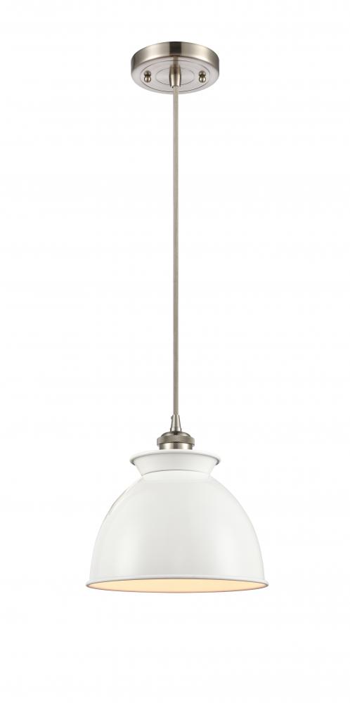 Adirondack - 1 Light - 8 inch - Brushed Satin Nickel - Cord hung - Mini Pendant