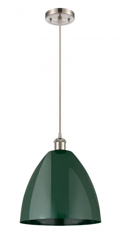 Plymouth - 1 Light - 12 inch - Brushed Satin Nickel - Cord hung - Mini Pendant