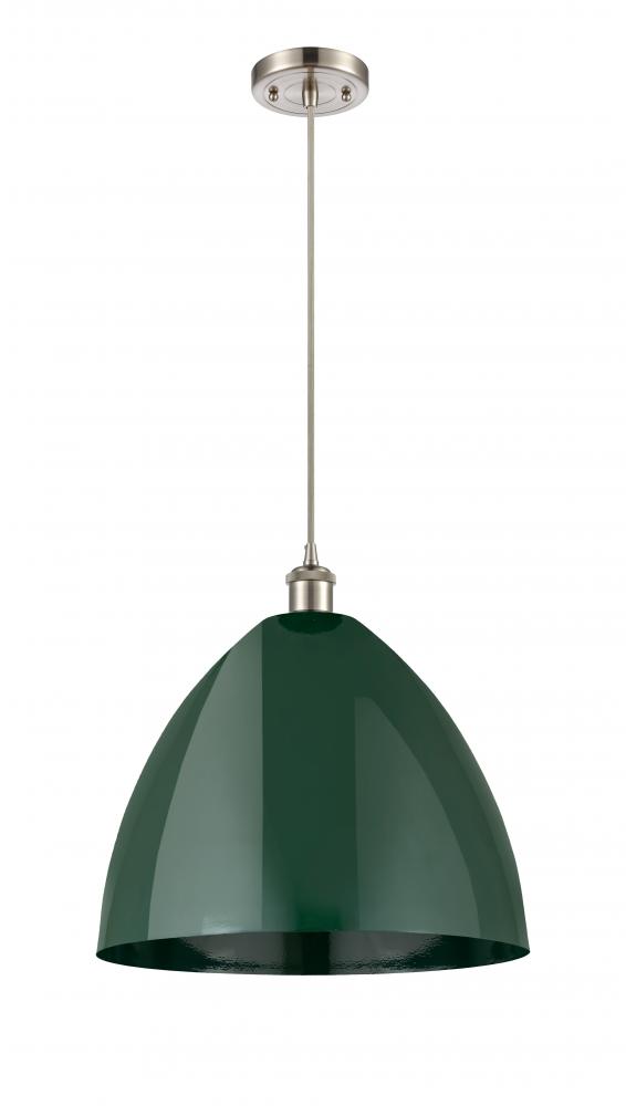 Plymouth - 1 Light - 16 inch - Brushed Satin Nickel - Cord hung - Mini Pendant