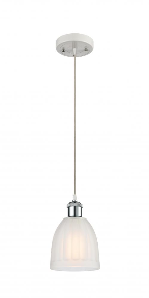 Brookfield - 1 Light - 6 inch - White Polished Chrome - Cord hung - Mini Pendant