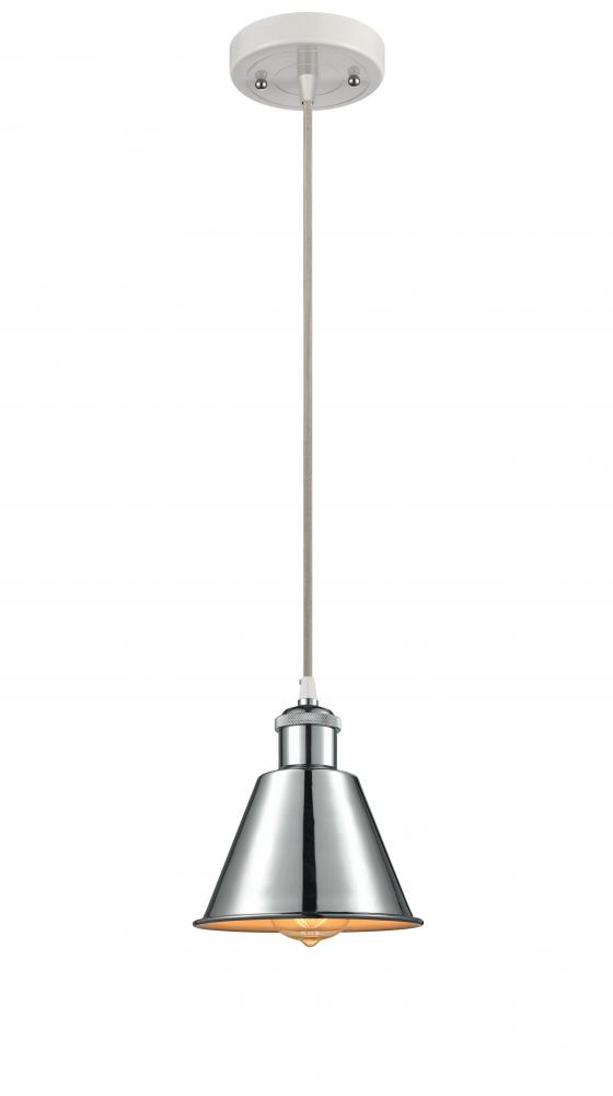 Smithfield - 1 Light - 7 inch - White Polished Chrome - Cord hung - Mini Pendant