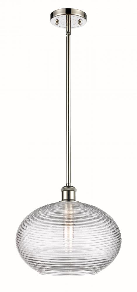 Ithaca - 1 Light - 12 inch - Polished Nickel - Mini Pendant