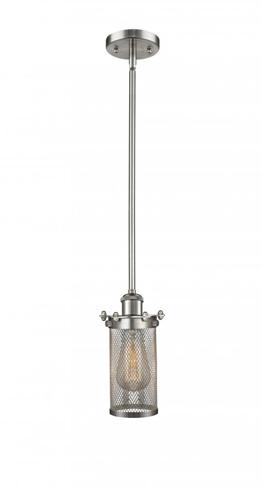 Bleecker - 1 Light - 4 inch - Brushed Satin Nickel - Mini Pendant