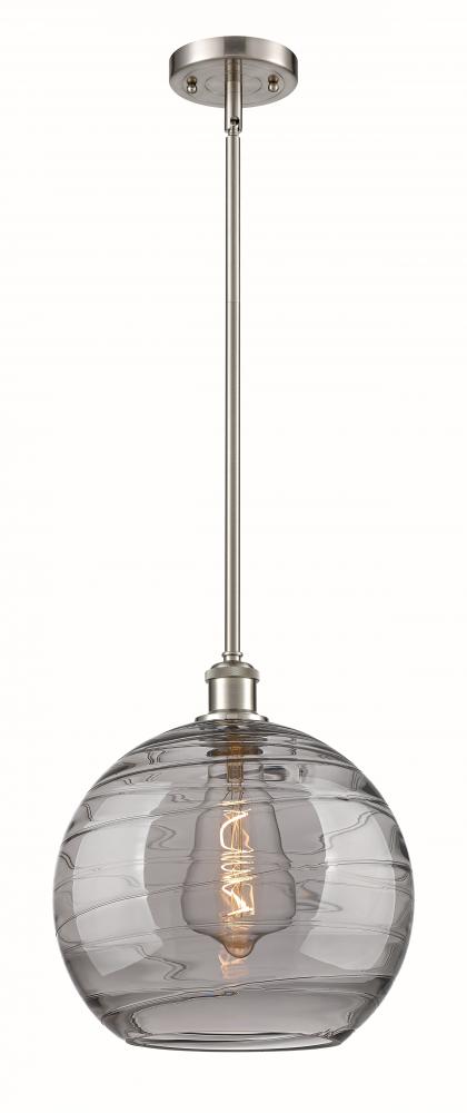 Athens Deco Swirl - 1 Light - 12 inch - Brushed Satin Nickel - Mini Pendant