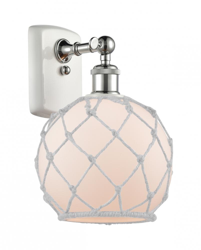 Farmhouse Rope - 1 Light - 8 inch - White Polished Chrome - Sconce