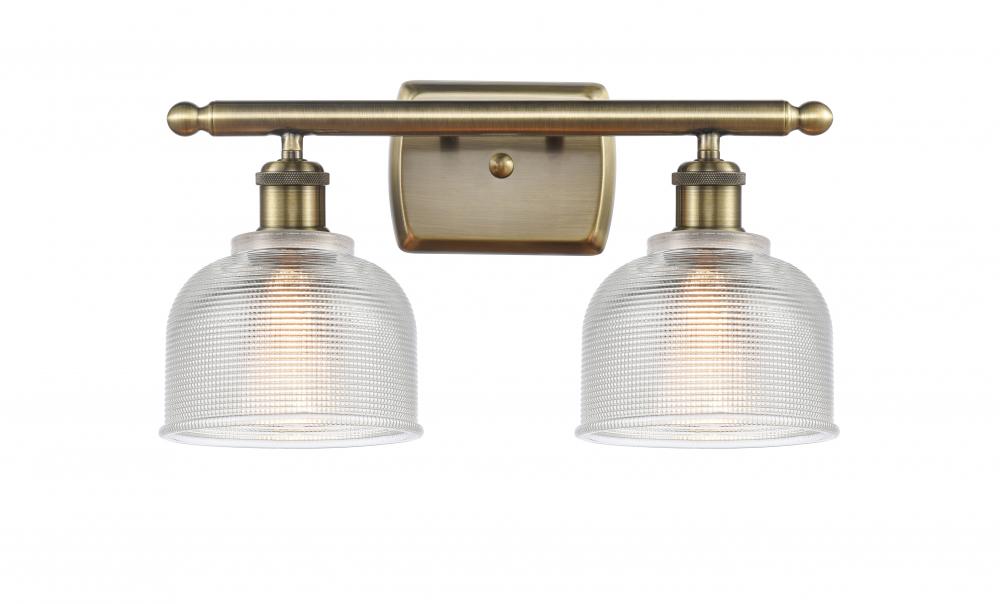 Dayton - 2 Light - 16 inch - Antique Brass - Bath Vanity Light