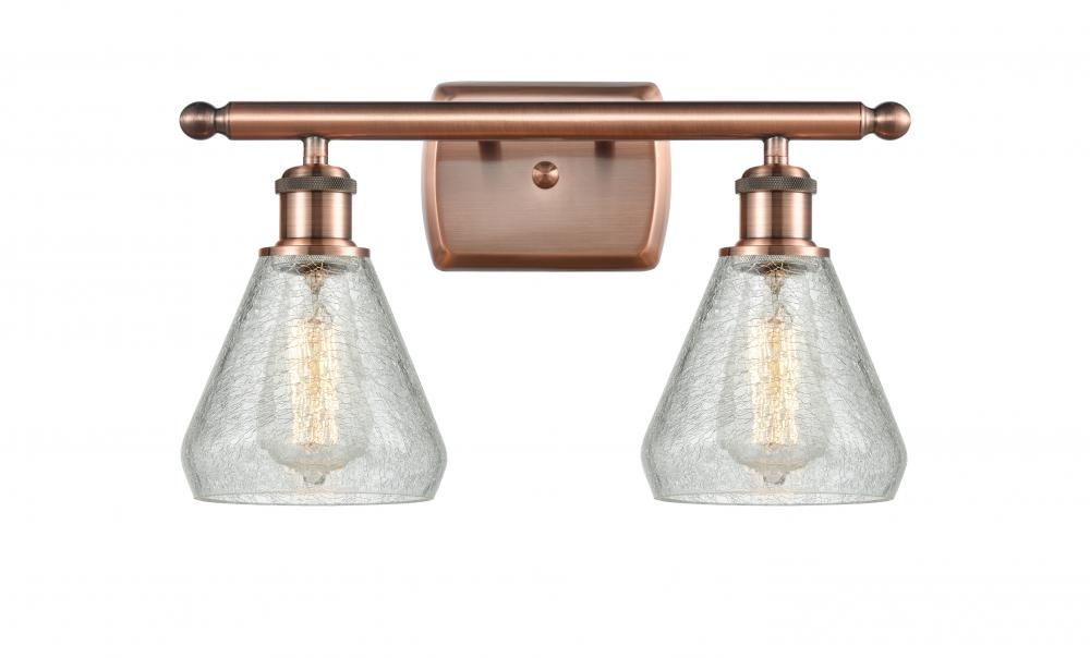 Conesus - 2 Light - 16 inch - Antique Copper - Bath Vanity Light