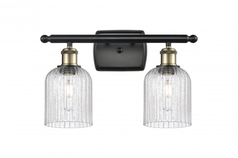 Bridal Veil - 2 Light - 15 inch - Black Antique Brass - Bath Vanity Light